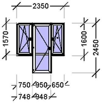 IVAPER EURO 62: Окно, Ivaper 62 мм (В), Maco, 2130х760, Белый, Белый