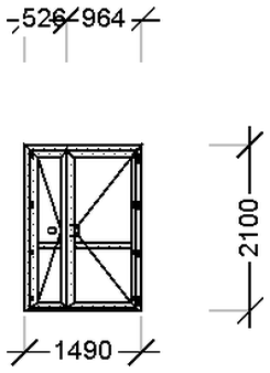 IVAPER GRAU 62: Окно, Ivaper 62 мм (В), Vorne, 1730х1140, Белый, Белый