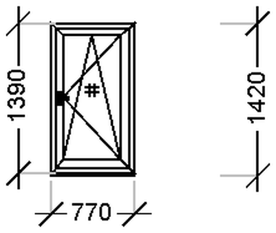 Alt W62:Дверь входная открывание наружу (в витраж), Alt W62, Дверная фурнитура, 2100х1490, Белый 901