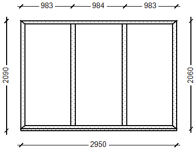 ПластКом КОМФОРТ: Окно (Ламинация), Ivaper 70 мм, Siegenia Titan, 2060х2950, Антрацитово-серый 167 (