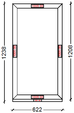 IVAPER 70 класс В: Окно, Ivaper 70 мм (В), Без фурнитуры, 1208х622, Белый, Белый