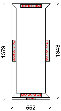 IVAPER GRAU 62: Окно, Ivaper 62 мм (В), Без фурнитуры, 1348х552, Белый, Белый