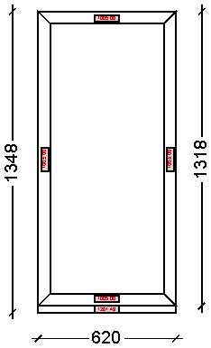 IVAPER 70 класс В: Окно, Ivaper 70 мм (В), Без фурнитуры, 1318х620, Белый, Белый