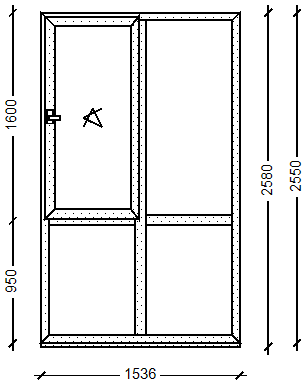 Alt C48:Окно распашное, Alt C48, Stublina, 2550х1535, Белый 9016, Белый 9016